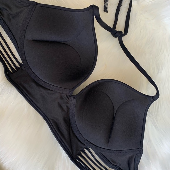 32D 36C Vs Victoria’Secret Longline Bombshell Adds 2cups bikini bathing2pc black - Picture 6 of 13